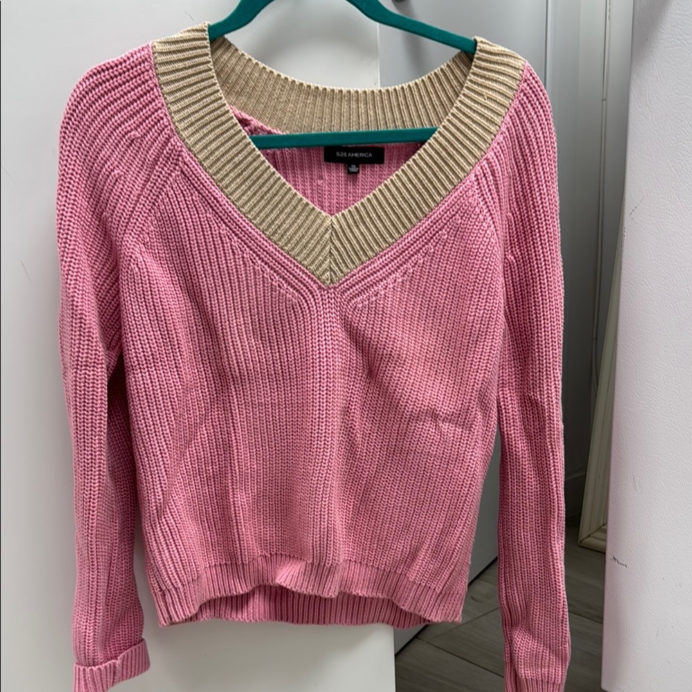 Pink V-Neck Sweater